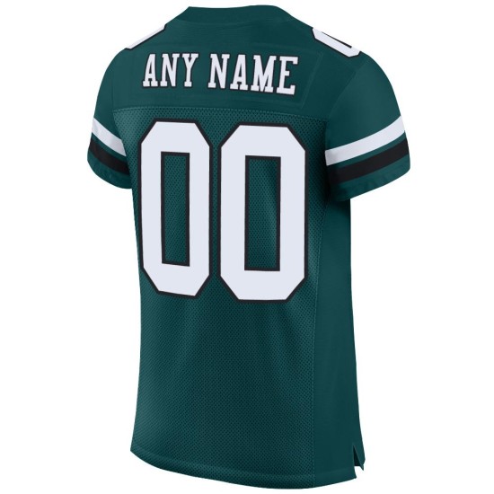 Maillot de football Midnight Custom Blanc-Noir Mesh Vert Authentique Maillot de football Midnight Custom Blanc-Noir Mesh Vert Authentique