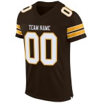 Maillot de football personnalisé authentique en maille marron, blanc et or Maillot de football personnalisé authentique en maille marron, blanc et or