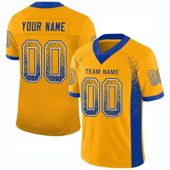 Maillot de football en maille dorée Drift Royal-White, personnalisé Maillot de football en maille dorée Drift Royal-White, personnalisé