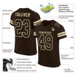 Maillot de football marron-crème en maille personnalisée marron authentique Maillot de football marron-crème en maille personnalisée marron authentique