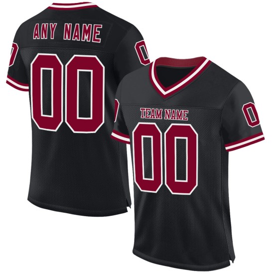 Maillot de football personnalisé authentique rétro noir marron-blanc Maillot de football personnalisé authentique rétro noir marron-blanc