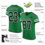 Maillot de football vert noir et blanc personnalisé en maille authentique Maillot de football vert noir et blanc personnalisé en maille authentique