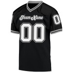 Maillot de football rétro en maille noire, personnalisé, authentique, blanc-gris Maillot de football rétro en maille noire, personnalisé, authentique, blanc-gris