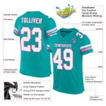 Maillot de football personnalisé blanc-rose Aqua Authentic Mesh Maillot de football personnalisé blanc-rose Aqua Authentic Mesh