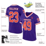 Maillot violet authentique rétro personnalisé en maille orange et blanc Maillot violet authentique rétro personnalisé en maille orange et blanc