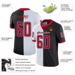 Maillot de football personnalisé en maille rouge et blanc, mode noire Maillot de football personnalisé en maille rouge et blanc, mode noire