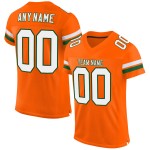 Maillot de football orange blanc-vert authentique en maille personnalisée Maillot de football orange blanc-vert authentique en maille personnalisée