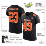 Maillot de football personnalisé authentique en maille orange-blanc noir Maillot de football personnalisé authentique en maille orange-blanc noir