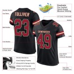 Maillot de football personnalisé Cardinal-Crème en maille authentique noire Maillot de football personnalisé Cardinal-Crème en maille authentique noire
