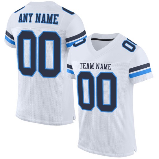 Maillot Blanc Mesh Personnalisé Bleu Marine-Poudre Authentique Football Bleu Maillot Blanc Mesh Personnalisé Bleu Marine-Poudre Authentique Football Bleu