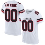 Maillot de football authentique blanc personnalisé en maille noir-rouge Maillot de football authentique blanc personnalisé en maille noir-rouge