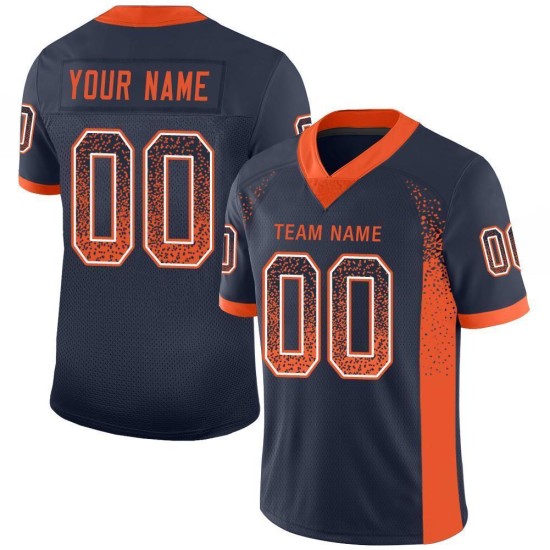 Maillot de football personnalisé en maille orange-blanc tendance bleu marine Maillot de football personnalisé en maille orange-blanc tendance bleu marine