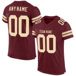 Maillot de football personnalisé en maille authentique crème bordeaux Maillot de football personnalisé en maille authentique crème bordeaux