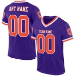 Maillot violet authentique rétro personnalisé en maille orange et blanc Maillot violet authentique rétro personnalisé en maille orange et blanc