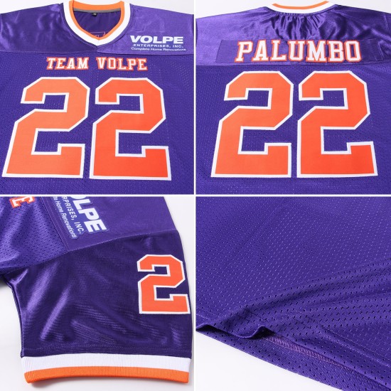 Maillot violet authentique rétro personnalisé en maille orange et blanc Maillot violet authentique rétro personnalisé en maille orange et blanc