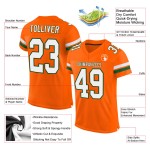 Maillot de football orange blanc-vert authentique en maille personnalisée Maillot de football orange blanc-vert authentique en maille personnalisée
