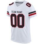 Maillot de football authentique blanc personnalisé en maille noir-rouge Maillot de football authentique blanc personnalisé en maille noir-rouge