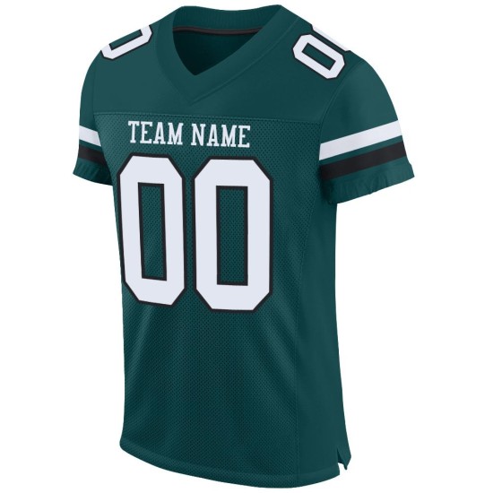 Maillot de football Midnight Custom Blanc-Noir Mesh Vert Authentique Maillot de football Midnight Custom Blanc-Noir Mesh Vert Authentique