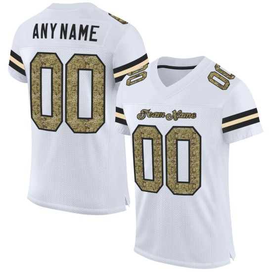 Maillot de football authentique personnalisé en maille camouflage noir et blanc Maillot de football authentique personnalisé en maille camouflage noir et blanc
