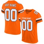 Maillot de football orange en maille personnalisée blanc-bleu marine authentique Maillot de football orange en maille personnalisée blanc-bleu marine authentique