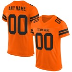Maillot de football authentique en maille orange et noir personnalisé Maillot de football authentique en maille orange et noir personnalisé