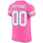 Maillot de football personnalisé en maille rose authentique blanc-gris clair Maillot de football personnalisé en maille rose authentique blanc-gris clair