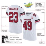 Maillot de football blanc authentique en maille personnalisée Cardinal-Noir Maillot de football blanc authentique en maille personnalisée Cardinal-Noir