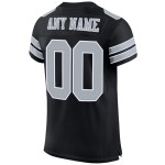 Maillot de football personnalisé authentique noir en maille argent-blanc Maillot de football personnalisé authentique noir en maille argent-blanc