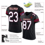 Maillot de football noir, blanc et rouge, maille personnalisée, authentique Maillot de football noir, blanc et rouge, maille personnalisée, authentique