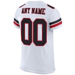 Maillot de football authentique blanc personnalisé en maille noir-rouge Maillot de football authentique blanc personnalisé en maille noir-rouge