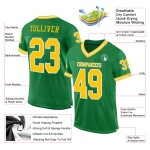 Maillot de football en maille or-blanc authentique personnalisé vert rétro Maillot de football en maille or-blanc authentique personnalisé vert rétro