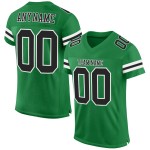 Maillot de football vert noir et blanc personnalisé en maille authentique Maillot de football vert noir et blanc personnalisé en maille authentique