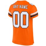 Maillot de football orange en maille personnalisée blanc-bleu marine authentique Maillot de football orange en maille personnalisée blanc-bleu marine authentique