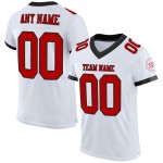 Maillot de football authentique personnalisé en maille rouge-noir blanc Maillot de football authentique personnalisé en maille rouge-noir blanc