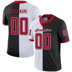 Maillot de football personnalisé en maille rouge et blanc, mode noire Maillot de football personnalisé en maille rouge et blanc, mode noire