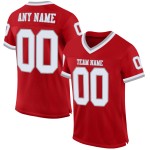 Maillot de football personnalisé en maille rétro blanc-gris authentique rouge Maillot de football personnalisé en maille rétro blanc-gris authentique rouge