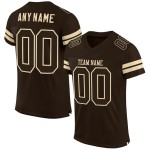 Maillot de football marron-crème en maille personnalisée marron authentique Maillot de football marron-crème en maille personnalisée marron authentique