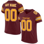 Maillot de football personnalisé en maille or-blanc authentique bordeaux Maillot de football personnalisé en maille or-blanc authentique bordeaux