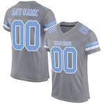 Maillot de football bleu-blanc authentique en maille personnalisée gris clair Maillot de football bleu-blanc authentique en maille personnalisée gris clair