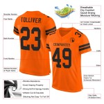 Maillot de football authentique en maille orange et noir personnalisé Maillot de football authentique en maille orange et noir personnalisé