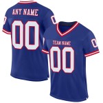 Maillot de football authentique en maille rétro blanc-rouge Royal personnalisé Maillot de football authentique en maille rétro blanc-rouge Royal personnalisé