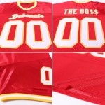 Maillot de football authentique Throwback Mesh blanc-or rouge personnalisé Maillot de football authentique Throwback Mesh blanc-or rouge personnalisé