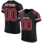 Maillot de football personnalisé Cardinal-Crème en maille authentique noire Maillot de football personnalisé Cardinal-Crème en maille authentique noire