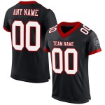 Maillot de football personnalisé blanc-rouge authentique en maille noire Maillot de football personnalisé blanc-rouge authentique en maille noire