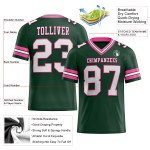 Maillot de football authentique en maille personnalisée vert, blanc et rose Maillot de football authentique en maille personnalisée vert, blanc et rose