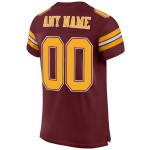 Maillot de football personnalisé en maille or-blanc authentique bordeaux Maillot de football personnalisé en maille or-blanc authentique bordeaux