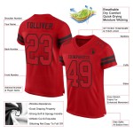 Maillot de football en maille rouge-noir authentique personnalisé Maillot de football en maille rouge-noir authentique personnalisé