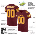 Maillot de football personnalisé en maille or-blanc authentique bordeaux Maillot de football personnalisé en maille or-blanc authentique bordeaux
