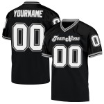 Maillot de football rétro en maille noire, personnalisé, authentique, blanc-gris Maillot de football rétro en maille noire, personnalisé, authentique, blanc-gris
