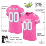 Maillot de football personnalisé en maille rose authentique blanc-gris clair Maillot de football personnalisé en maille rose authentique blanc-gris clair
